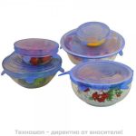 Силиконови вакумни капаци за храна 6 бр.