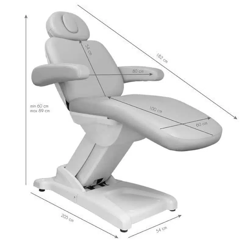 Електрически козметичен стол с 3 мотора - сив Azzurro 875b Електрически козметичен стол с 3 мотора - сив Azzurro 875b