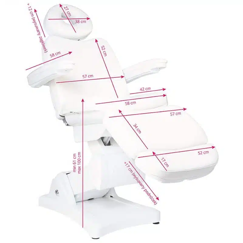 Електрически козметичен стол с 3 мотора - бял 2342 Електрически козметичен стол с 3 мотора - бял 2342