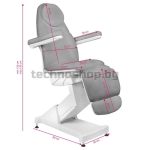 Електрически козметичен стол с 3 мотора - сив Basic 158 - Image 9