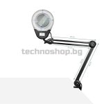 Лампа лупа - черна с държач на винт LED Eco