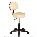 Козметична табуретка с облегалка - Кремав цвят