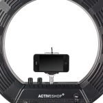 Лампа с форма на пръстен на поставка - черна 18" 55W