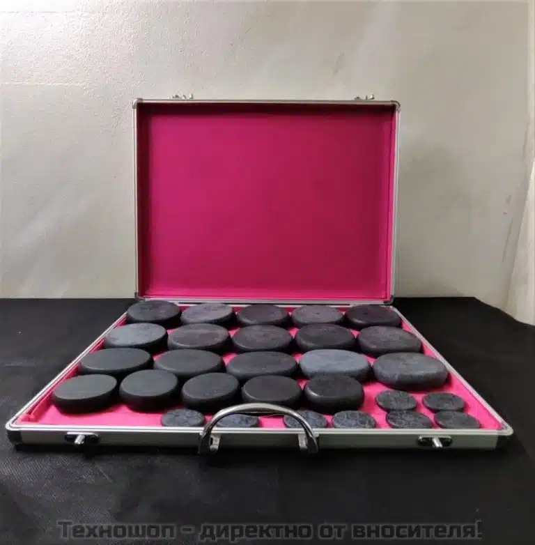 Подгряващ куфар с 28 броя вулканични камъни