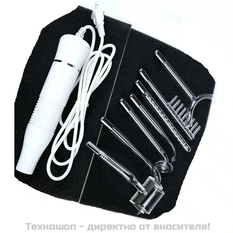 Дарсонвал със 7 приставки с неонов и аргонов газ Дарсонвал със 7 приставки с неонов и аргонов газ