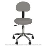 Козметичен стол с облегалка - сив AM-9934