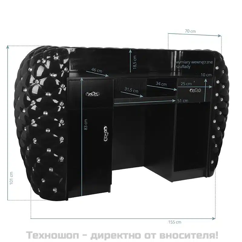 Бюро за рецепция - черна Gabbiano Diamond Бюро за рецепция - черна Gabbiano Diamond