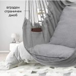 Елегантен XL Стол-хамак до 300кг с две възглавници, аксесоари и страничен джоб - 4