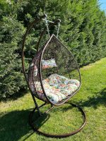 Двуместен Люлеещ Ратанов стол - Градинска Водоустойчива Люлка Comfort до 350кг. - 3