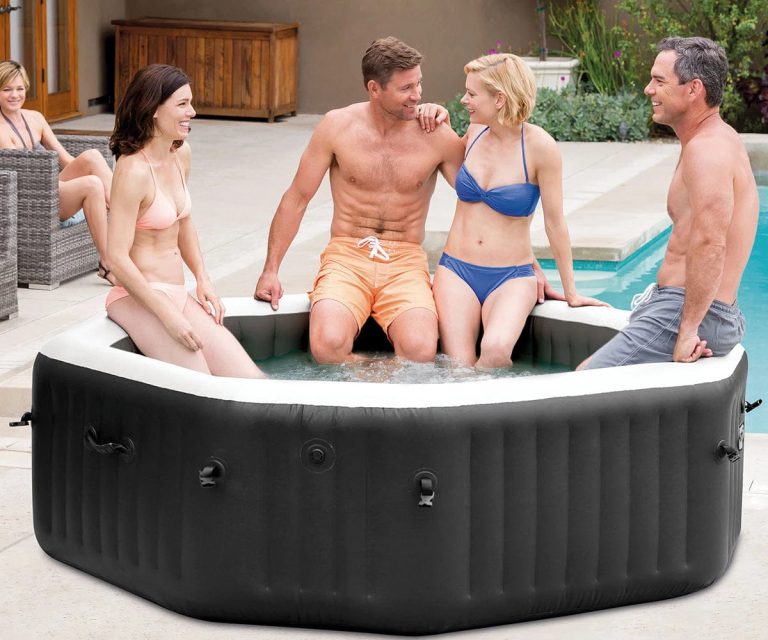 Надуваемo джакузи с водни и въздушни струи INTEX 28458 PureSpa Bubble Deluxe, тъмно сиво - 1