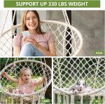 Люлка XL-хамак до 150кг от памук и метал за хол, спалня, тераса и градина - 7