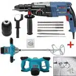 Промо Немски комплект Перфоратор 1200W + Строителен Миксер за бетон WerkBull 2400w - 1