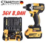 Ударен Гайковерт – Винтоверт 36V 8,0AH STAHLMAYER + 40 части инструменти Акумулаторен Безчетков 2х Батерии 850Nm - 1