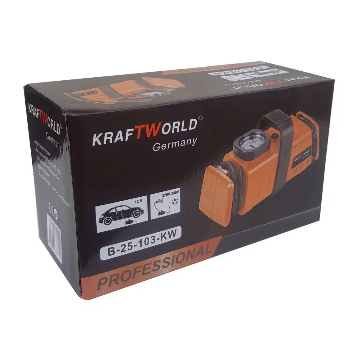 Немски Компресор за гуми WerkBull 7 Bar 12V и 220V - 2