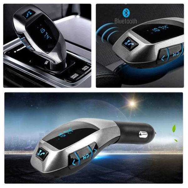 Bluetooth трансмитер за автомобил с LCD дисплей X5 - 1
