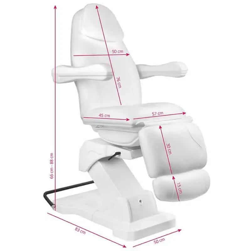 Електрически козметичен стол с 3 мотора - бял Basic 161 - product 2494670