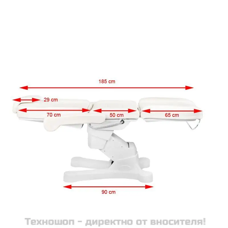 Електрически козметичен стол с 4 мотора - бял A-207