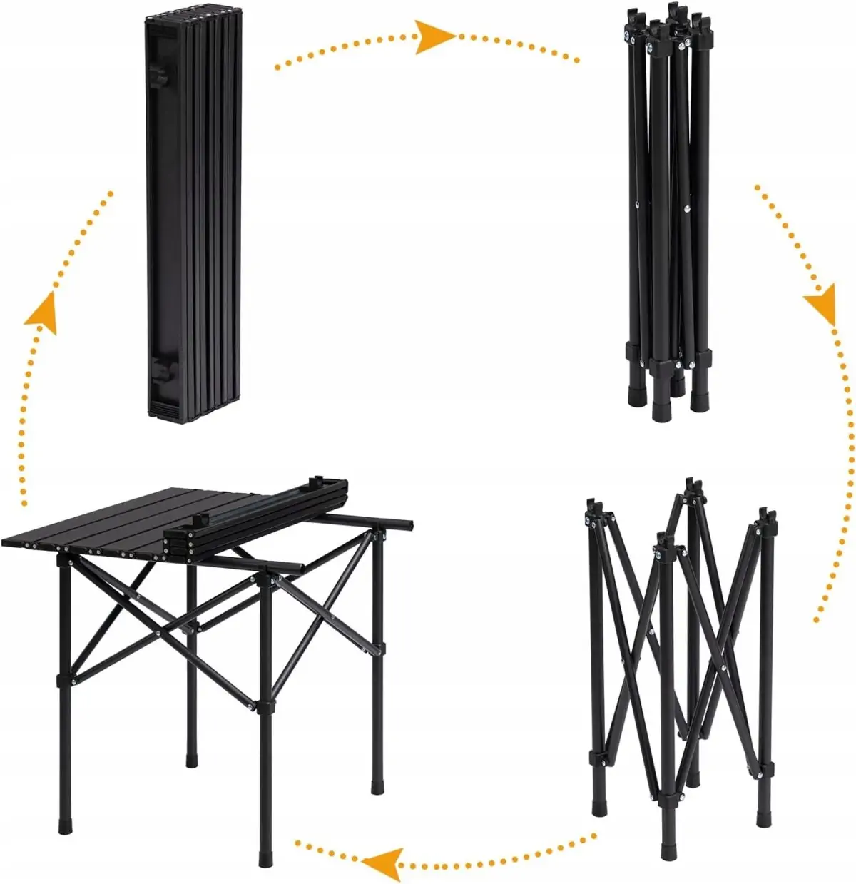 Компактна сгъваема къмпинг маса - Сгъваема къмпинг маса Черен 11